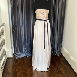Silk Beige Strapless Gown British Designer from Coastal UK Size 8 (US 0)